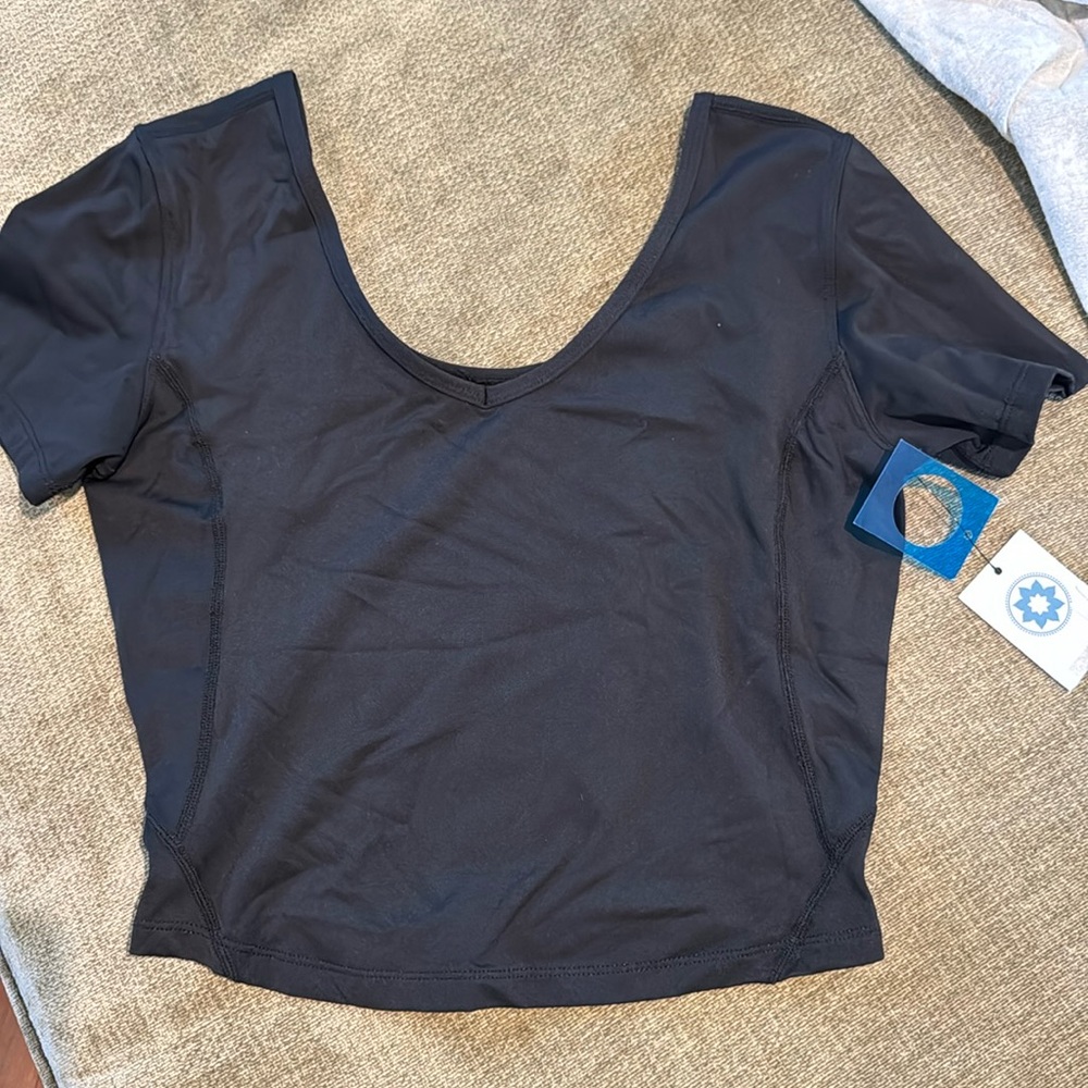 Women's Black Short Sleeve Top